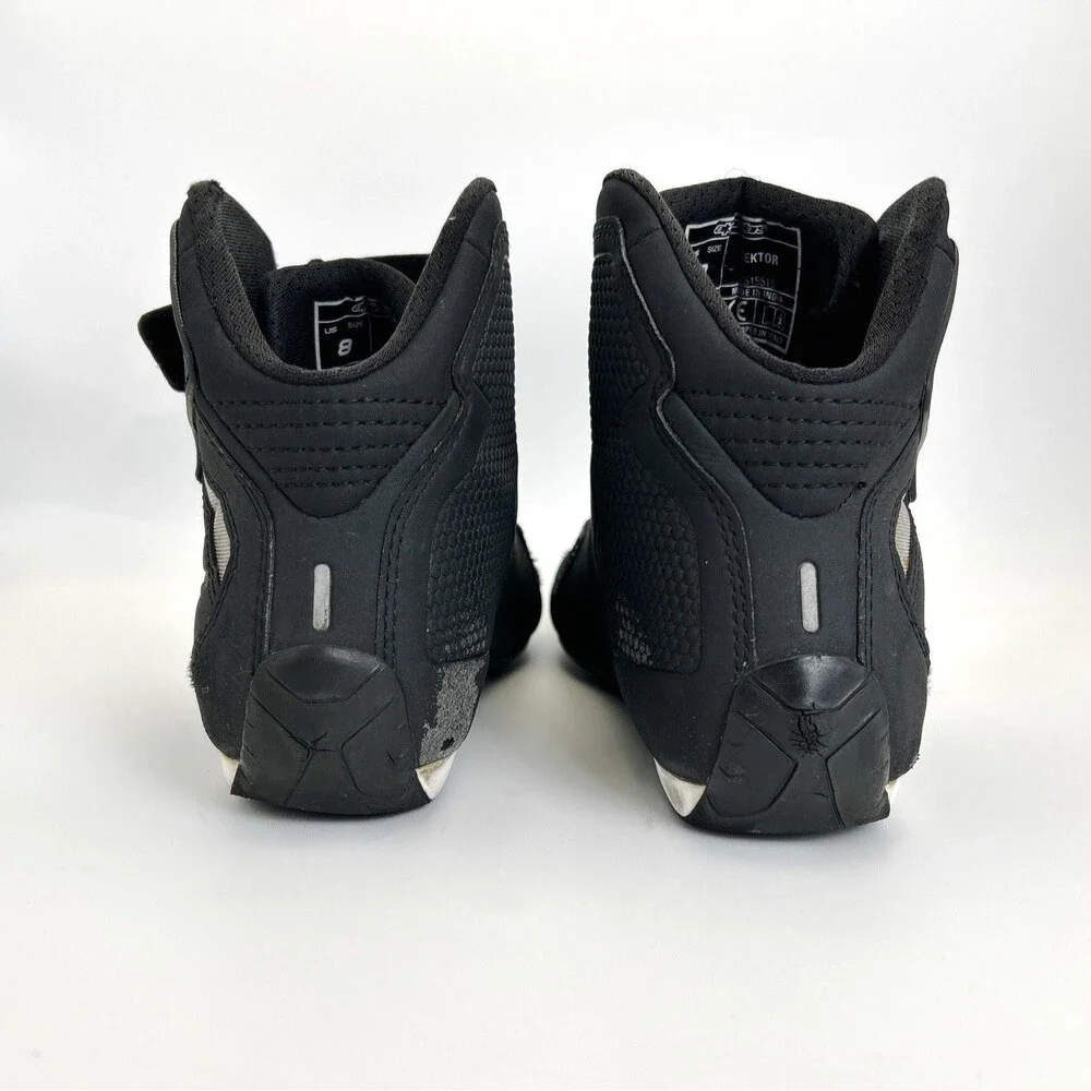 Alpinestars Sektor Vented Motorcycle Shoes Mens Sz US 8 EU 40.5 Black Worn/READ